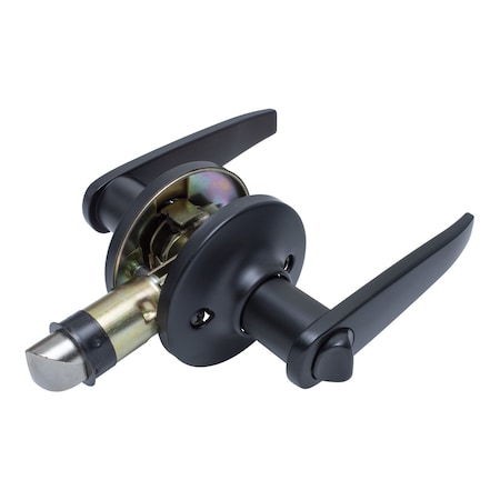 Global RV/Manufactured Housing Interior Lockset, Lever Style, No 707 Privacy/Locking, Matte Black LSL-707PV-MB